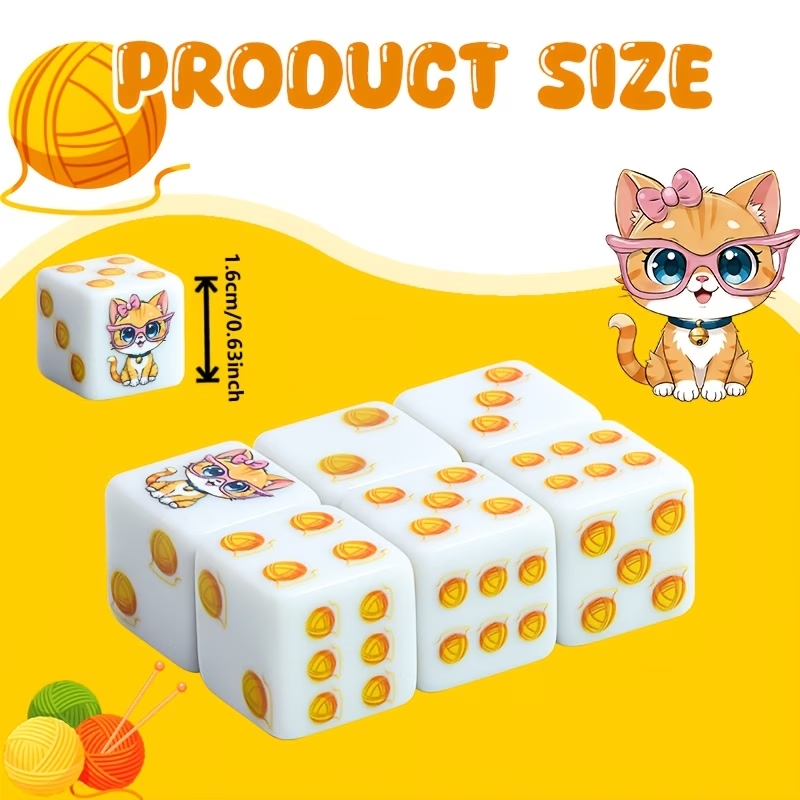 6Pcs Cat Paw Print Polyhedral  - Board Game Print review and price