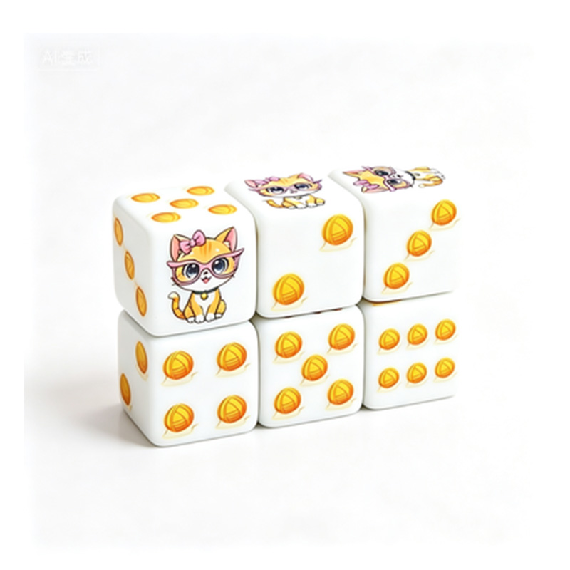 6Pcs Cat Paw Print Polyhedral  - Board Game Print review and price