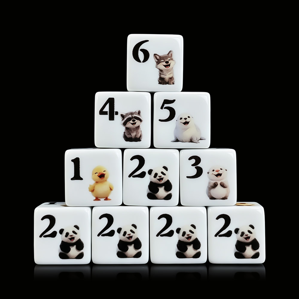 12Pcs 16MM D6 Acrylic Printed  - Board Game Print review and price